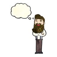 cartoon happy man with beard thought bubble N15