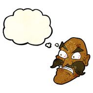 cartoon angry old man with thought bubble N50