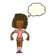 cartoon girl fight with thought bubble N4