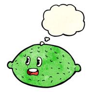 cartoon lime with thought bubble N2