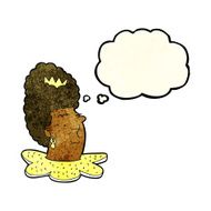 cartoon queen head with thought bubble N4