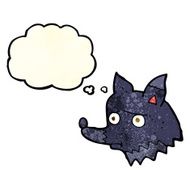cartoon unhappy dog with thought bubble N2