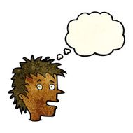 cartoon excited boy with thought bubble N57