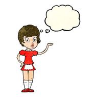 cartoon waitress with thought bubble N12