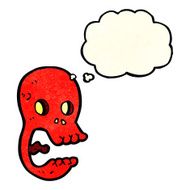 funny cartoon skull with thought bubble N8
