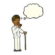 cartoon shocked gentleman with thought bubble N4