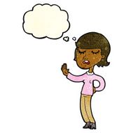 cartoon woman ignoring with thought bubble N10