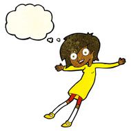 cartoon crazy excited girl with thought bubble N4