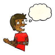 cartoon man with tattoos thought bubble N4