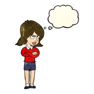 cartoon angry woman with thought bubble N7