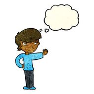 cartoon woman waving with thought bubble N122