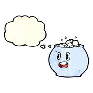 cartoon bowl of sugar with thought bubble N2