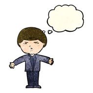 cartoon annoyed man with thought bubble N31