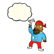 cartoon pirate with thought bubble N3
