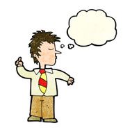 cartoon man making his point with thought bubble N4