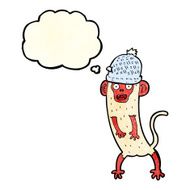 cartoon crazy monkey with thought bubble N4