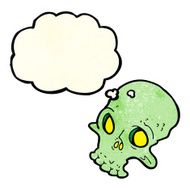 cartoon spooky skull with thought bubble N52