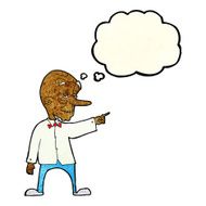 cartoon old man pointing with thought bubble N4