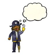 cartoon pirate captain with thought bubble N3