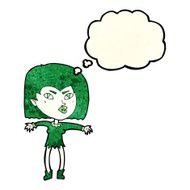 cartoon vampire girl with thought bubble N84