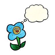 cartoon flower with face thought bubble N9