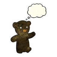 cartoon black bear cub with thought bubble N24