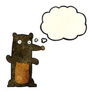 cartoon black bear with thought bubble N22