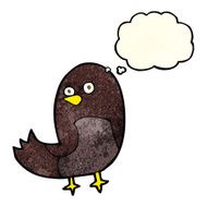 cartoon bird with thought bubble N104