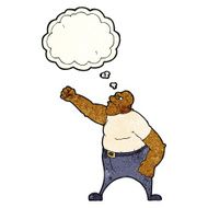 cartoon angry man with thought bubble N32