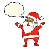 cartoon santa claus with thought bubble N69