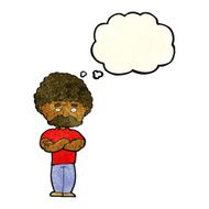 cartoon dad with folded arms thought bubble N4