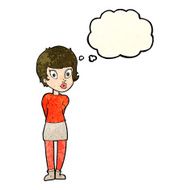 cartoon pretty woman with thought bubble N102