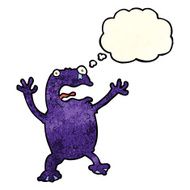 cartoon poisonous frog with thought bubble N8