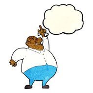 cartoon big fat boss with thought bubble N4