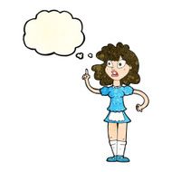 cartoon worried maid with thought bubble N4