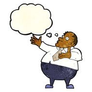 cartoon exasperated middle aged man with thought bubble N4