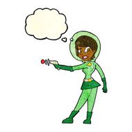 cartoon sci fi girl with thought bubble N3