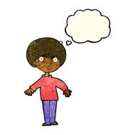 cartoon surprised man with thought bubble N46