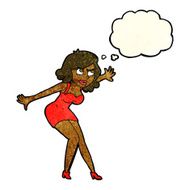 cartoon female spy with thought bubble N12