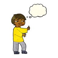 cartoon man gesturing with thought bubble N11