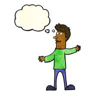 cartoon surprised man with thought bubble N47