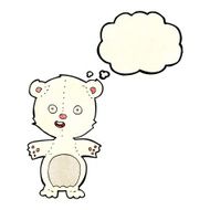cute polar bear cartoon with thought bubble N3