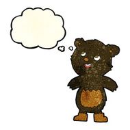 cartoon black bear with thought bubble N23