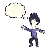 cartoon vampire with thought bubble N42