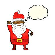cartoon angry santa claus with thought bubble N7