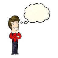cartoon proud man with thought bubble N11