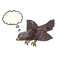 cartoon bird with thought bubble N105