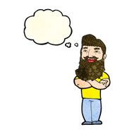 cartoon proud man with thought bubble N12
