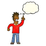 cartoon angry man making point with thought bubble N4