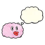 cartoon cloud symbol with thought bubble N4